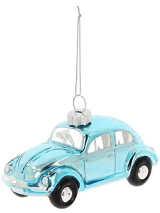 Volkswagen VW Escarabajo Bola de Árbol de Navidad, Adornos Navidad Original Azul - Imagen 1 de 7
