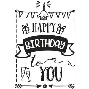 Stempel Holzstempel Happy Birthday 7x10cm Geburtstag - Bild 1 von 5