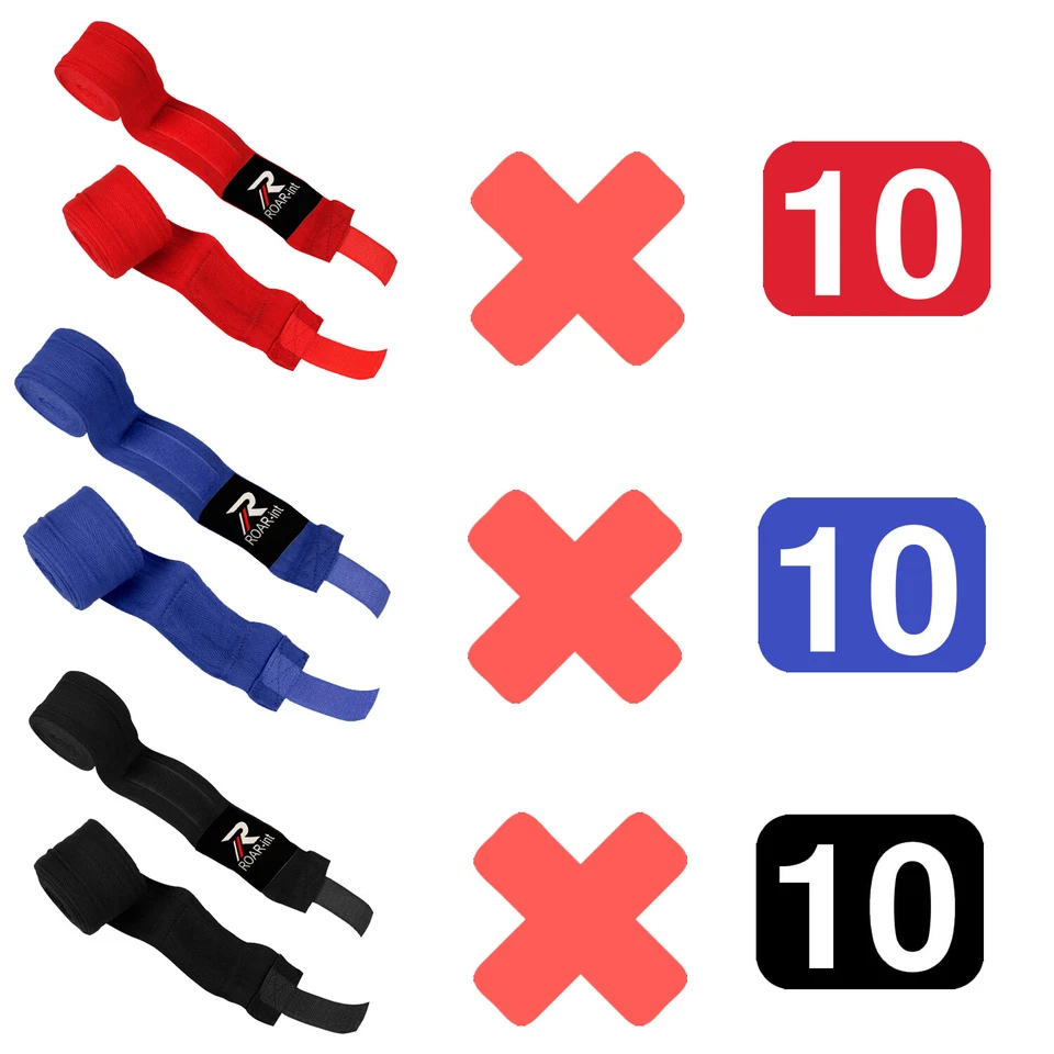 ROAR 2.5M Hand Wraps Premium Elastic Whole Sale MMA Boxing Bandages Lot 30-Pairs - Image 1 of 2