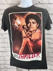 Micheal Jackson's T-Shirt Men M Black 100% Cotton Logo Short Sleeves Crew Neck - Picture 1 of 6