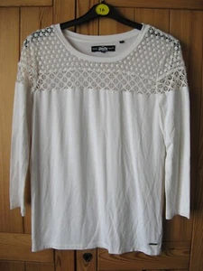 SuperDry light cream top with open yoke & top of long sleeves. Size S worn once. - Picture 1 of 13