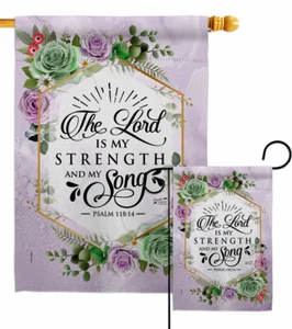 The Lord Is My Stength Garden Flag Bible Verses Decorative Yard House Banner - Picture 1 of 19