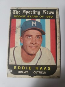 1959 Topps Eddie Haas RC P card #126