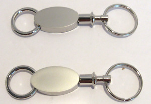 LOT OF 20 Chrome  BRUSHED OVAL SNAP-ON KEYCHAIN HOLDER /QUICK RELEASE-KEY RING