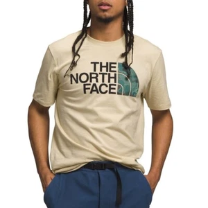 The North Face Men’s Tee 2XL Gravel & Dark Sage Half Dome Logo Cotton T-Shirt - Picture 1 of 2