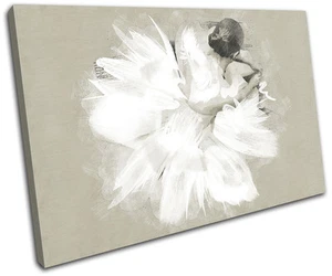 Ballerina Paint Abstract Performing SINGLE CANVAS WALL ART Picture Print - Picture 1 of 1