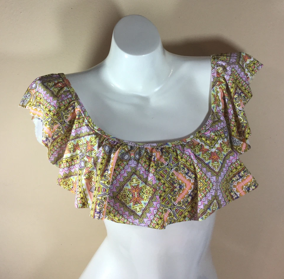  N1840 NWT Victorias Secret Swim Off-Shoulder Ruffle Flounce Crop Bikini Top XS - Image 1 of 4