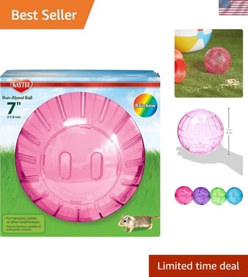 7-дюймовый цветной мяч для упражнений для хомяков и песчанок — безопасное развлечение во время игр - Изображение 1 из 4