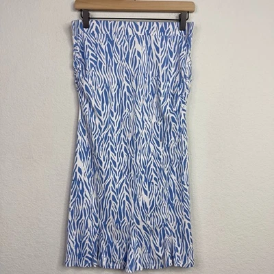 Saia Feminina Diane Von Furstenberg para Target M Azul Branco Geométrico Y2K Costeira - Imagem 1 de 4