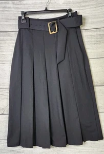 Falda cinturón plisada acampanada midi tiro medio Worthington para mujer talla XS negra - Imagen 1 de 6
