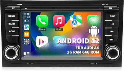 Autoradio Android 12 2+64 per Audi a4 s4 rs4 b6 b7 7" GPS carplay android auto - Immagine 1 di 4