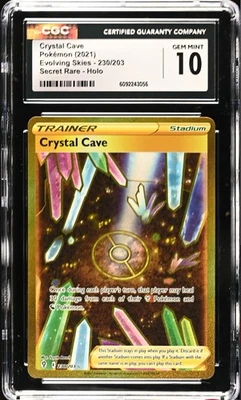 CGC 10 GEM MINT Crystal Cave 230/203 Evolving Skies Secret Rare Full Art Pokemon - Image 1 of 2