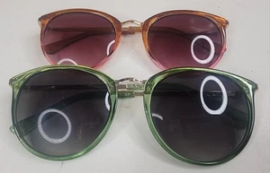 2x Gafas de sol redondas clásicas Beeline RN131011 monturas anaranjadas/rosa ombre y verdes - Imagen 1 de 13