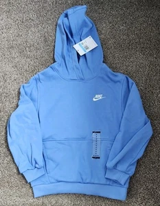 NWT Kids Nike Blue Fleece Hoodie with Front Pocket Size Medium - Picture 1 of 4