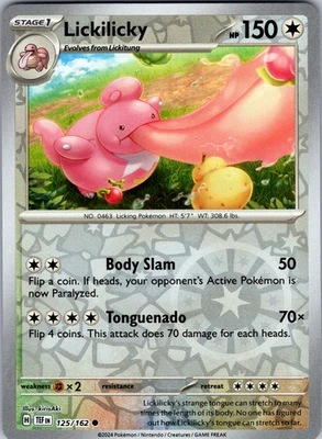 Lickilicky Reverse Holo 125/162 SV05: Temporal Forces Common - NM - Image 1 of 2