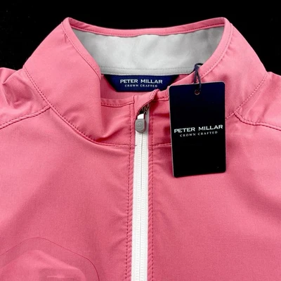 Peter Millar Crown Crafted Performance Half Zip Vest Jacket Red Pear XL $220 - Image 1 of 4