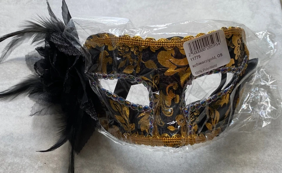 Venezianische Augenmaske ** Gold/ Schwarz** Maskenball - Bild 1 von 1