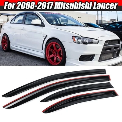 For 08-17 Mitsubishi Lancer Weather Shield Wind Deflector Rain Guard Vent Visor - Image 1 of 4