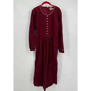 Fads Womens Dress Size 16 Burgundy Corduroy Prairie Cottagecore Vintage Maxi - Picture 1 of 9