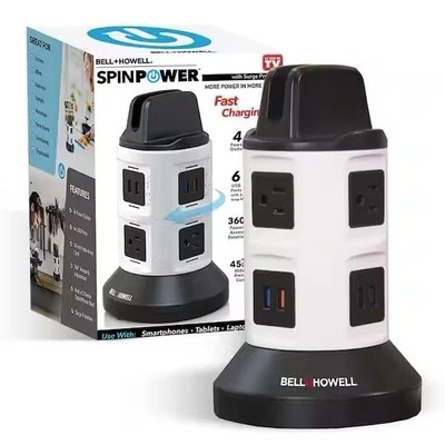 Bell + Howell 4-Outlets / 6 USB Spin Power - The Ultimate Smart Charging Station - Image 1 of 4