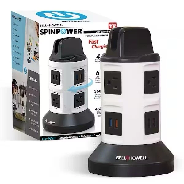 Bell + Howell 4-Outlets / 6 USB Spin Power - The Ultimate Smart Charging Station - Image 1 of 4