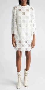 NWT Zimmermann Junie Women Cotton Crochet Lace Tunic Mini Dress Ivory SZ 1/US 6 - Picture 1 of 14
