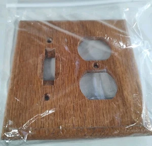 Switch Plate Outlet Cover Solid Wood Double Light Screws Included lot of 3 - Picture 1 of 7