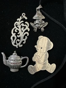 Vintage Sterlingsilber Markasit Granat Anhänger Brosche Barse Hob Taxco 4 Stck. - Bild 1 von 8