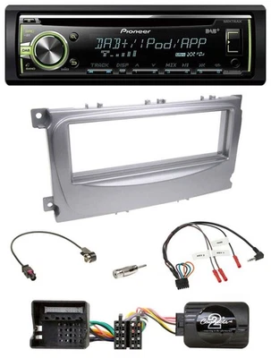 Pioneer DAB USB MP3 Lenkrad CD Autoradio für Ford S-Max Mondeo 2007-2014 silber - Bild 1 von 4