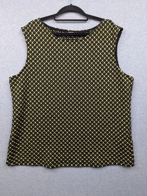 Debenhams The Collection Top Womens 22 Plus Yellow Black Sleeveless Tank Blouse - image 1 of 4