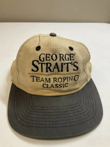 Vintage 90s George Strait Team Roping Classic Adult SnapBack Hat - Picture 1 of 10