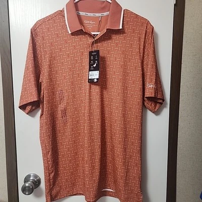 Walter Hagen P11 Champ 条纹 Polo Leaf 橙色男式 S 码全新带标签 — 第 1/4 张图片