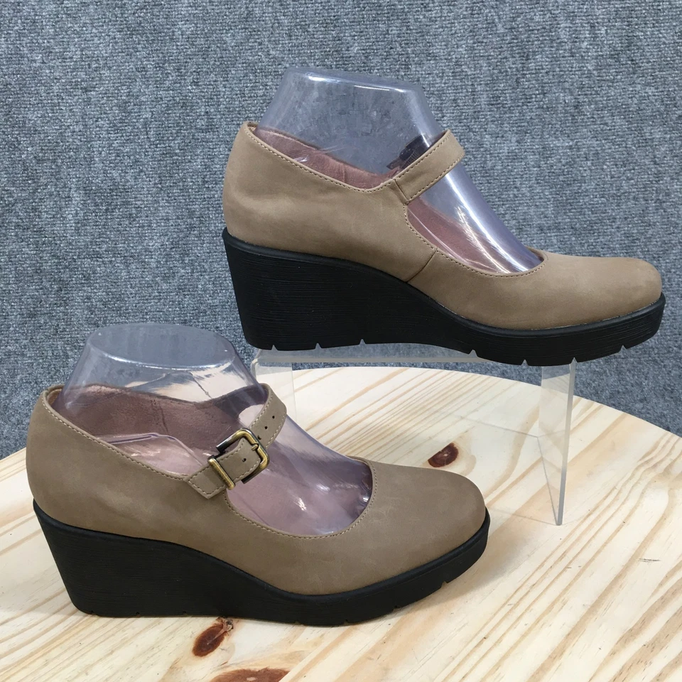 Soul Naturalizer Shoes Womens 7 M Tan Adore Wedge Mary Jane Faux Leather Buckle - Image 1 of 4