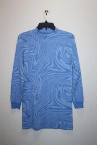GB GIRLS SWEATER DRESS MOCK NECK SWIRL PATTERN BLUE SIZE L (12-14) - Picture 1 of 3