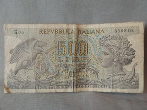 500 Lire Repvbblica Italiana 1966 Biglietto Dista Acorsolegale - Picture 1 of 7