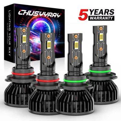 Combo de 4 bombillas LED de haz alto bajo 6000K para Nissan Armada 2005-2015 Foto 1 de 4