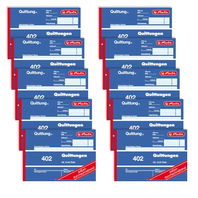 Herlitz Quittungsblock A6 402 2x40 Blatt, selbstdurchschreibend (10er Pack) - Bild 1 von 2