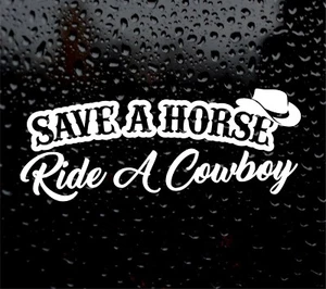 SAVE A HORSE RIDE A COWBOY DECAL LOGO FOR CAR VAN LAPTOP VINYL STICKER - Picture 1 of 5