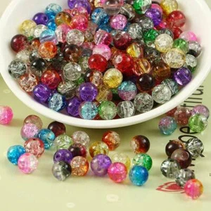4mm 6mm 8mm 10mm Round Crackle Crystal Glass Loose Crafts Beads Wholesale lot - Picture 1 of 21