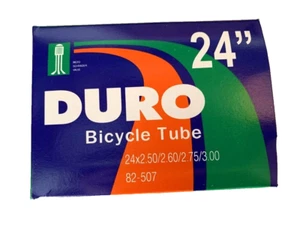 DURO Bicycle Inner Tube 24" X 2.50/3 .0 Schrader Valve Cruiser Chopper E-Bikes - Picture 1 of 2