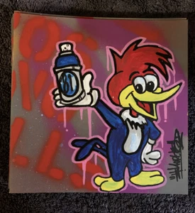 Shortiez Ink Hand Painted Sketch Book Art Graffiti 8x8 Inched 8 Pages Woodpecker - Picture 1 of 2