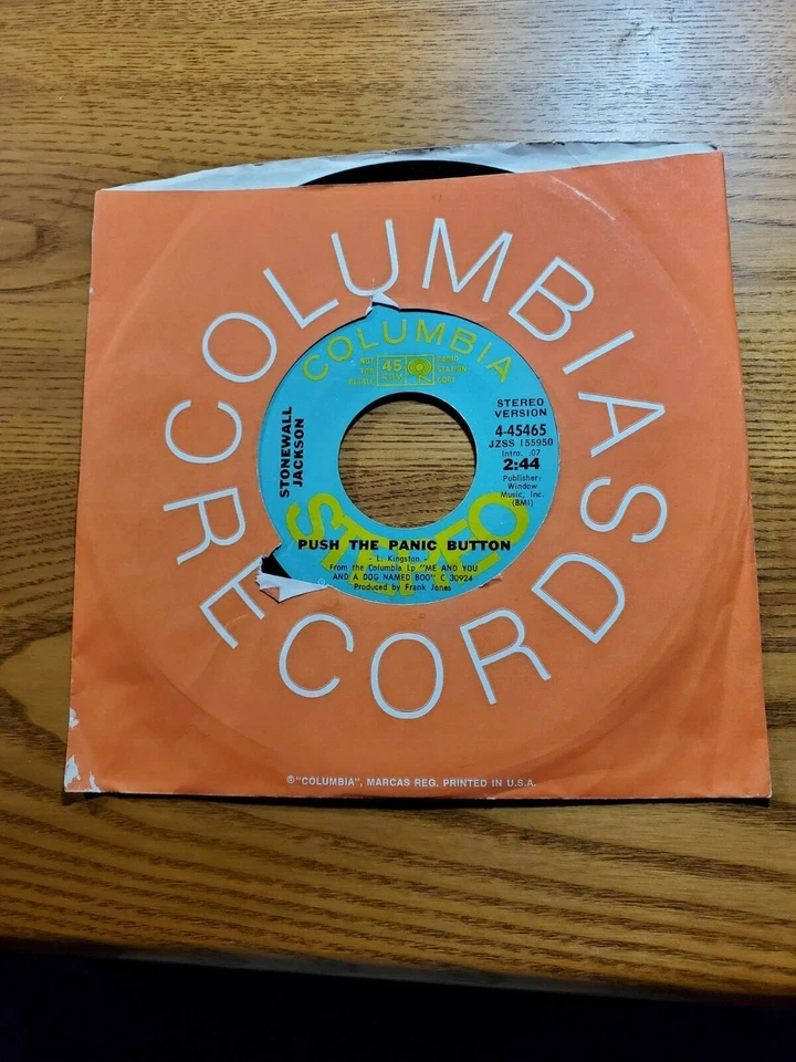 Country Promo VG 45 Stonewall Jackson - Push The Panic Button / Push The Panic Foto 1 de 1