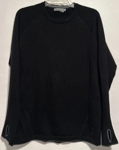 Smartwool Men Merino Wool Blend Thermal Knit Black Pullover Sweater Thumbholes  - Picture 1 of 8