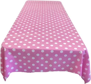Polka Dot Print Poly Cotton Rectangular Tablecloth - Picture 1 of 1