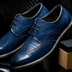 Fashion Men's Dress Shoes Formal Business Wedding Wingtip Oxford Pointed Toe New - Picture 1 of 16