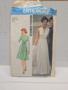 Simplicity Schnittmuster #6672 Misses Kleid in zwei Längen Größe 10 Schnitt komplett - Bild 1 von 5