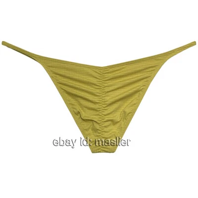 Calzoncillos de bikini de spandex a cuadros para hombre ropa interior espalda acanalada calzoncillos descarados bragas Foto 1 de 4