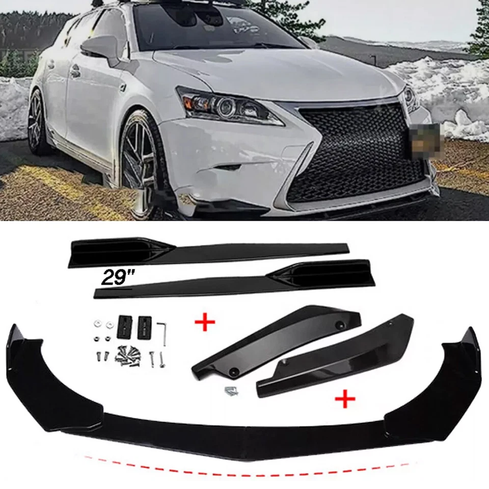 For Lexus CT 200h Glossy Black Front Bumper Lips Spoiler Splitter Body Kit US Foto 1 de 4