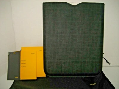 NEW FENDI Black FF Zucca Leather Apple iPad Kindle Tablet eBook Cover Case Pouch - Image 1 of 4