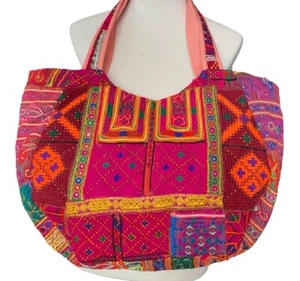 Banjara Ethnic Indian Multicolored Embroidered Handmade Tribal Boho Tote Bag - Picture 1 of 20